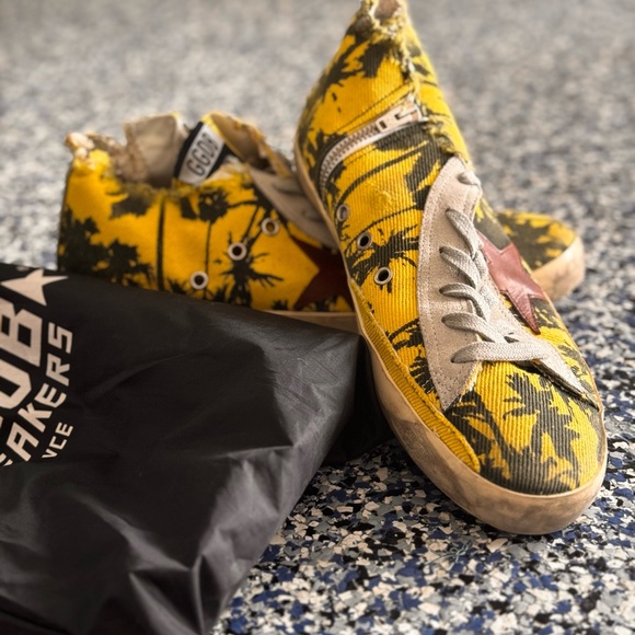 Mens Size 41 EU Golden Goose Deluxe Brand Francy Palm Tree High Tops EUC - Picture 2 of 2